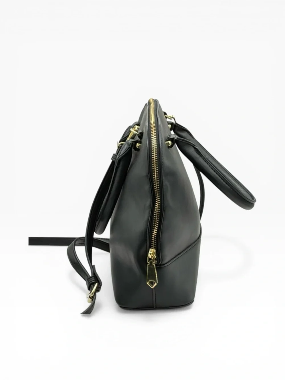 BCBG Black Dome Satchel with Detachable Crossbody Strap